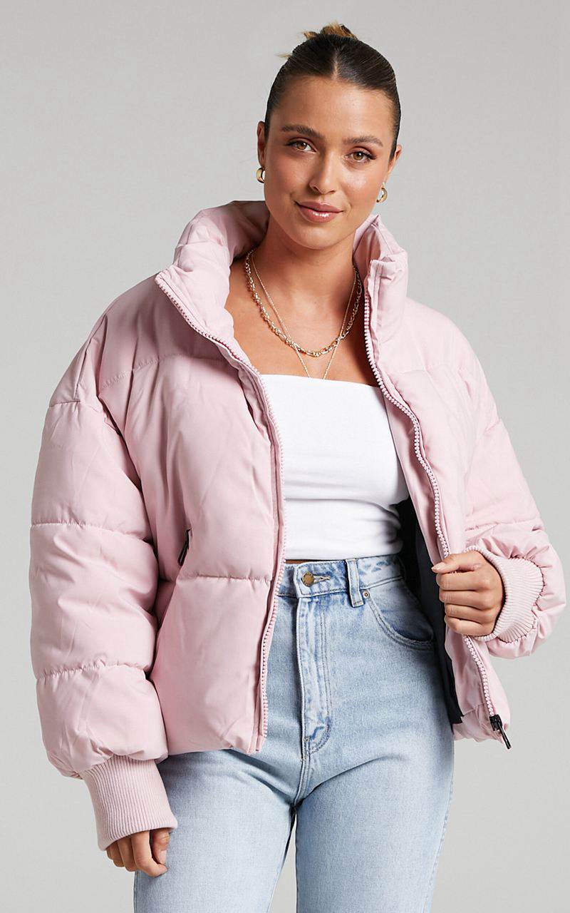 Showpo Windsor Jacket - Puffer Jacket Pink | BRQIKL740