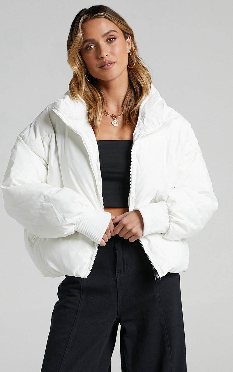 Showpo Windsor Jacket - Puffer Jacket White | DKYTWE927