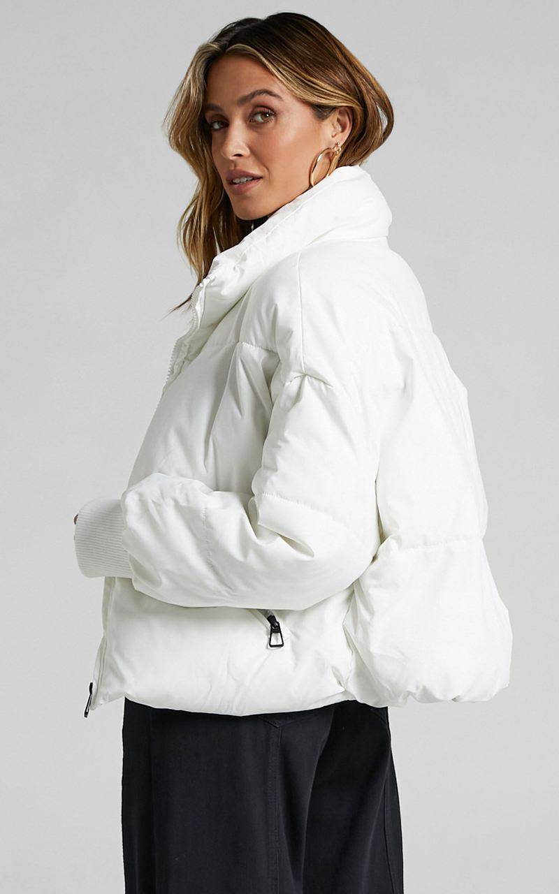 Showpo Windsor Jacket - Puffer Jacket White | DKYTWE927