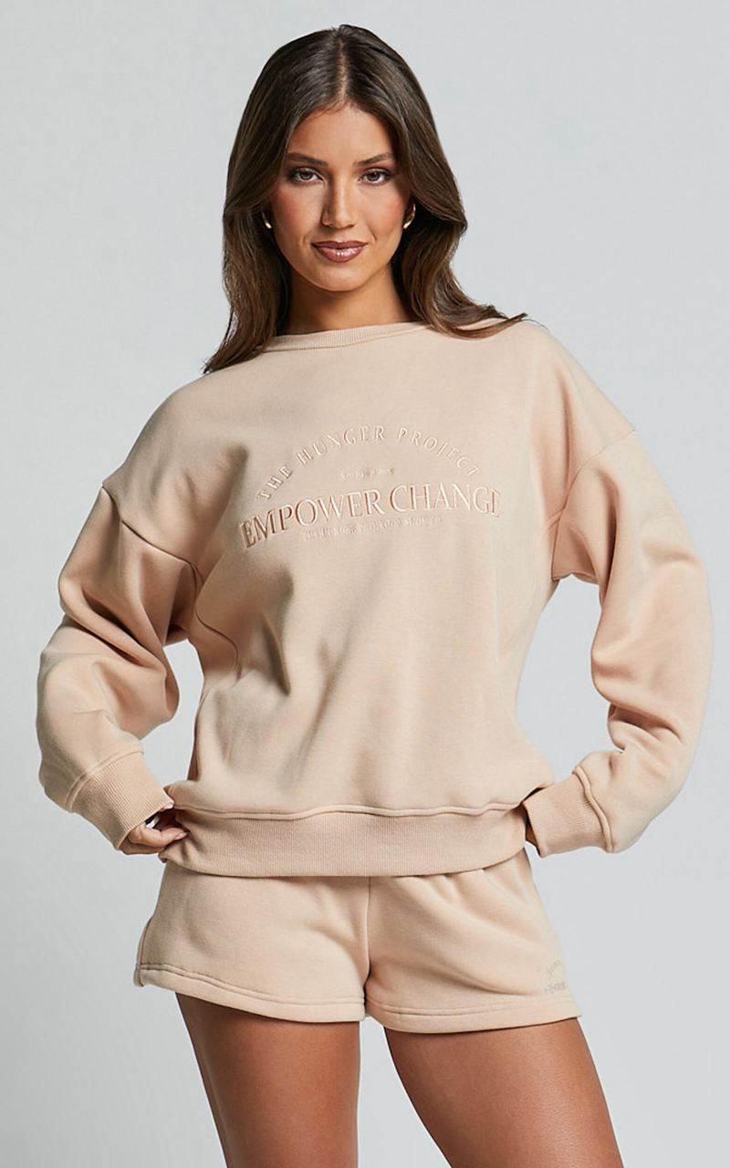 Showpo X The Hunger Project - Thp Sweatshirt Beige | PFHULZ970