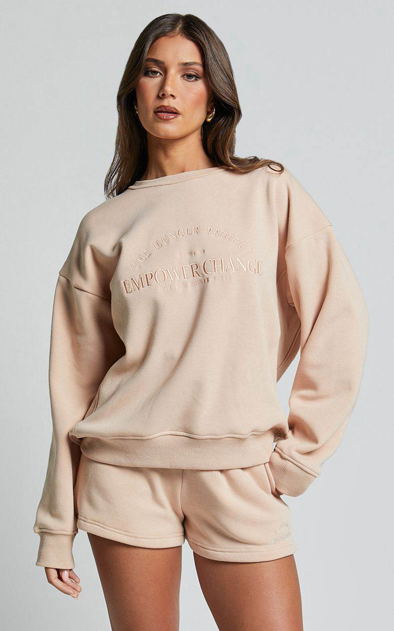 Showpo X The Hunger Project - Thp Sweatshirt Beige | PFHULZ970