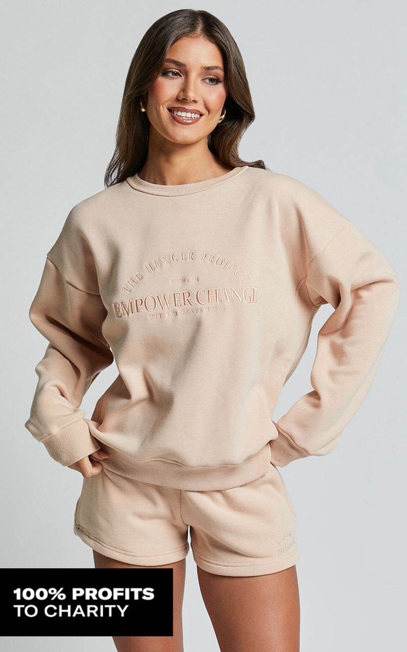 Showpo X The Hunger Project - Thp Sweatshirt Beige | PFHULZ970