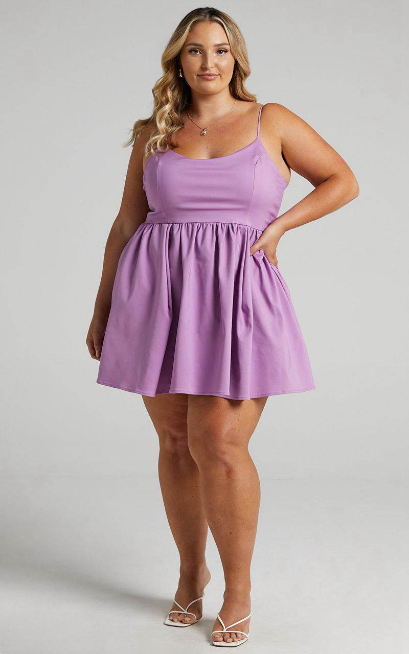 Showpo You Got Nothing To Prove A-Line Mini Dress Lilac | KHLEWS589