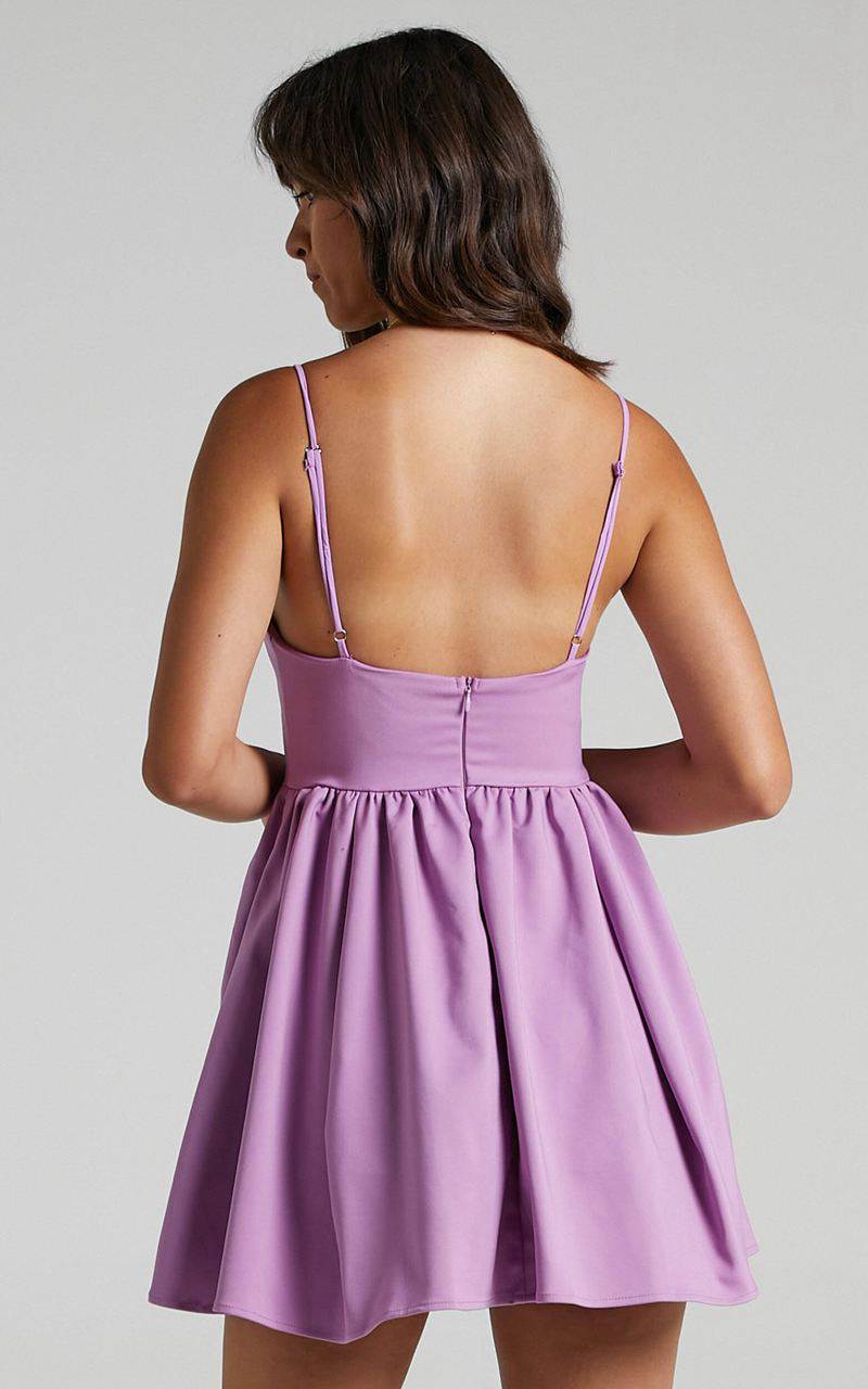 Showpo You Got Nothing To Prove A-Line Mini Dress Lilac | KHLEWS589