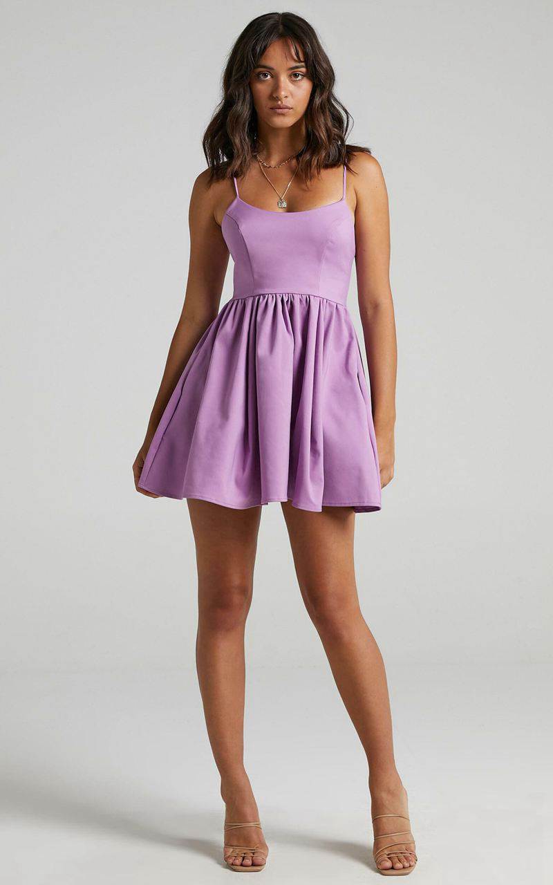 Showpo You Got Nothing To Prove A-Line Mini Dress Lilac | KHLEWS589