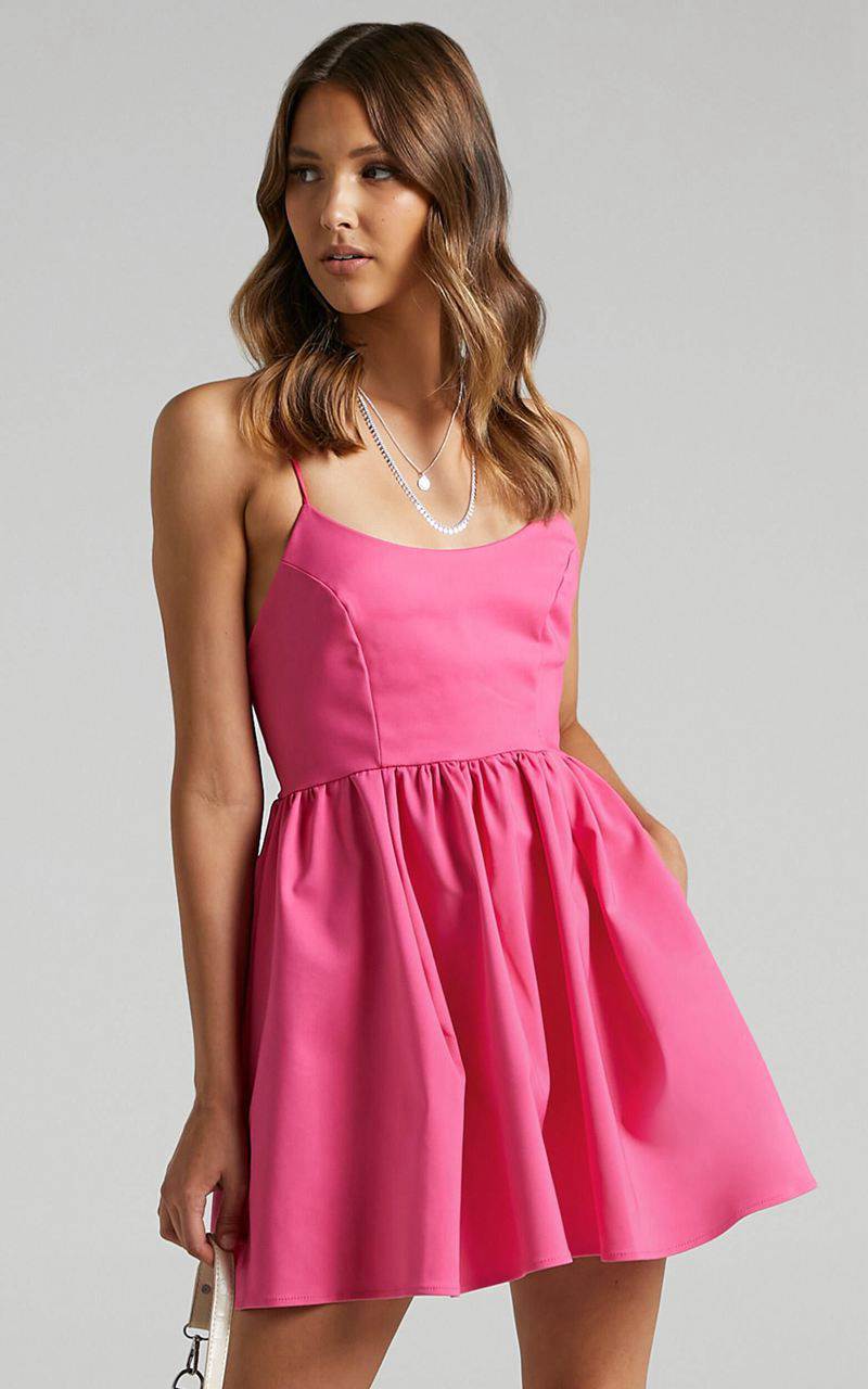 Showpo You Got Nothing To Prove Mini Dress - Strappy A-Line Dress Pink | SAVPUQ630