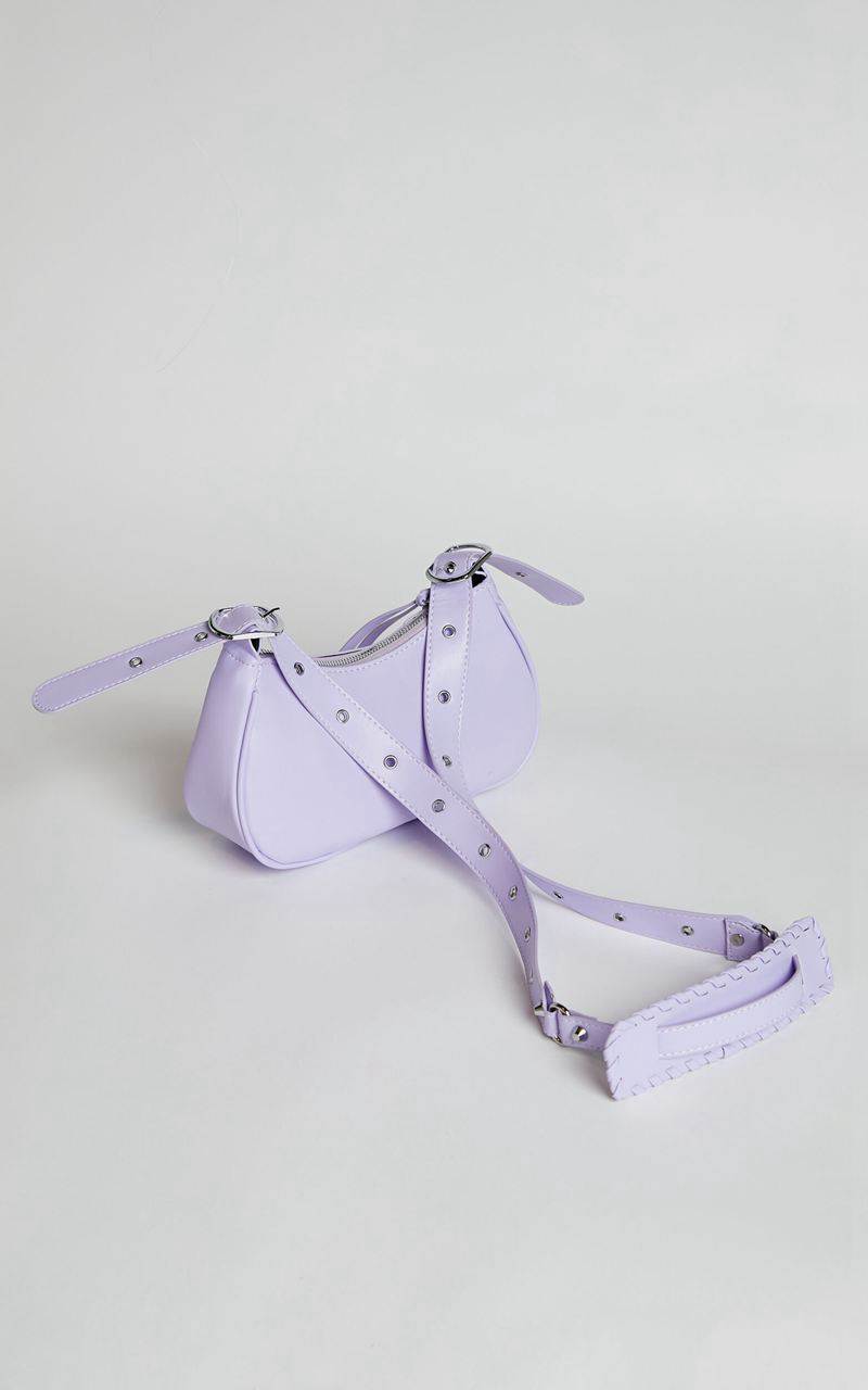 Showpo Zipporah Bag - Silver Stud Detail Crossbody Bag Purple | OHCPYJ528